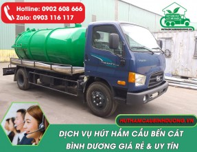Dịch vụ hút hầm cầu Bến Cát giá rẻ 24/7 ✔️Sạch sẽ, không đục phá