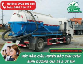 Hút hầm cầu huyện Bắc Tân Uyên giá rẻ ✓ Sạch sẽ ✓ Không đục phá