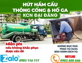 Đội xe hút hầm cầu KCN Đại Đăng uy tín giá rẻ, bảo hành dài hạn