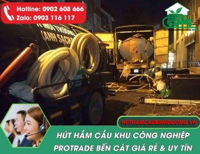 Dịch vụ hút hầm cầu KCN Protrade Bến Cát giá rẻ ✓ Hút sạch 100%