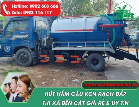 Dịch vụ hút hầm cầu KCN Rạch Bắp giá rẻ, uy tín, sạch sẽ