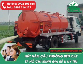 Dịch Vụ Hút Hầm Cầu Bến Cát 24/24 - Uy Tín - Giá Rẻ