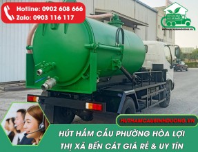 Dịch vụ hút hầm cầu phường Hòa Lợi ✓ Uy tín - Chất lượng ✓ Giá rẻ - Hiệu quả