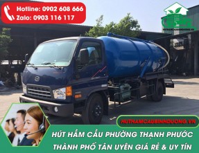 Hút hầm cầu Phường Thạnh Phước - Tân Uyên giá rẻ, không đục phá, sạch sẽ
