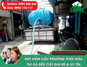 Hút Hầm Cầu Phường Thới Hòa Bến Cát Giá Rẻ 24/24 ✔️ Hút Sạch 100%