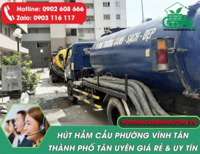 Hút hầm cầu tại phường Vĩnh Tân TP Tân Uyên ✔️Sạch triệt để ✔️Giá rẻ