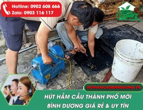 Dịch vụ hút hầm cầu TP Mới Bình Dương giá rẻ, uy tín, sạch triệt để
