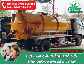 Hút Hầm Cầu Thành Phố Mới Bình Dương ✓ Giá Rẻ, Chuyên Nghiệp, Phục Vụ 24/24h