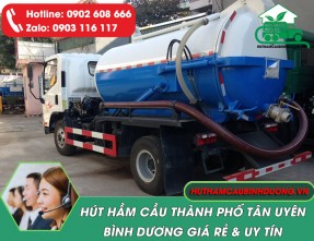Hút hầm cầu TP Tân Uyên chuyên nghiệp, giá rẻ, phục vụ 24/24