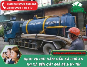 Hút hầm cầu xã Phú An cam kết hút sạch, nhanh chóng và giá rẻ