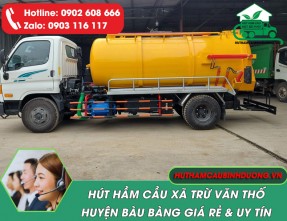 Hút hầm cầu xã Trừ Văn Thố - Cam kết thông triệt để 100% ✓ Không đục phá