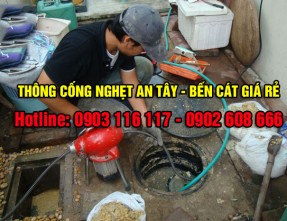 Dịch vụ thông cống nghẹt An Tây - Bến Cát giá rẻ. Cam kết sạch sẽ 