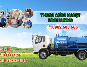 Thông cống nghẹt Bình Dương giá rẻ, uy tín, bảo hành dài hạn